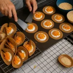 Crepe crujiente rellena con crema de coco